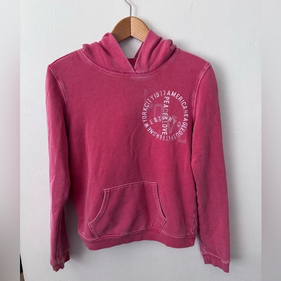 American Eagle Outfitters Tops - American eagle pink hooded sweatshirt Size Small